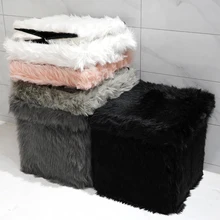Customized Faux Fur Ottoman Stool Storage Ottoman Small Kids Ottoman with Storage