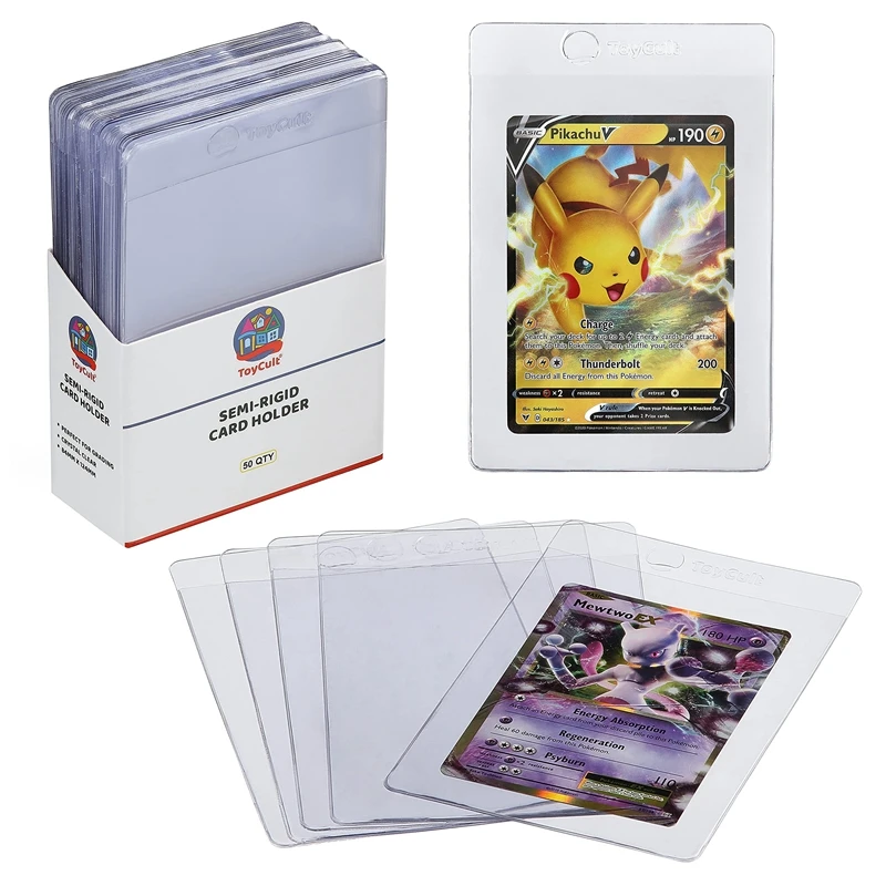 Wholesale Custom Semi-Rigid Card Case 35pt Thickness Perfect Fit Card  Sleeves for Magic Yugioh Soccer Baseball Card Saver