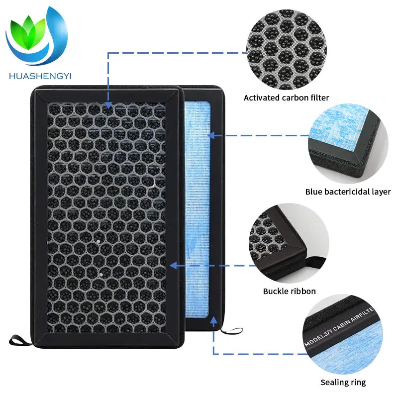 Original Customization Auto Air Conditional Cabin Filter Activated Carbon 2017-2019  Car AC Filter 1107681-00-A for Tesla