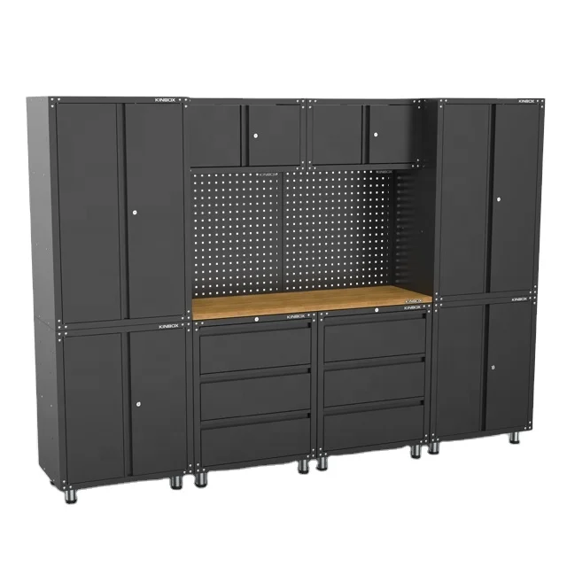 Kinbox 11 Pieces Modular Garage Cabinet Hardware Work Table for Tool Storage