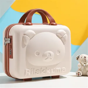 Cartoon Bear Cute Lightweight Storage Bag Password Box 14 16 Inch Cosmetic Travel Case Mini Suitcase
