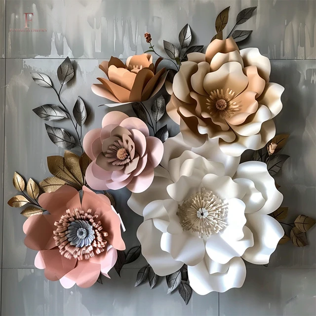Handmade Large Paper Flowers for Wall Decoration Elegant Party Decorations