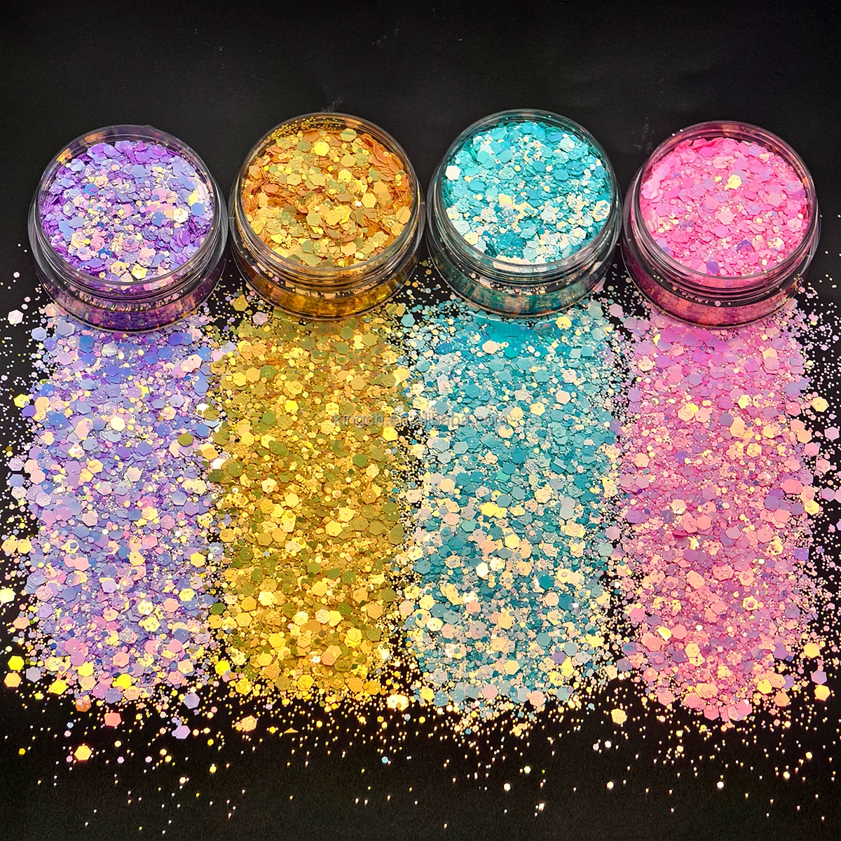product bulk 15 colors rainbow glitter 5g shaker nail art solvent resistant polyester glitter-4