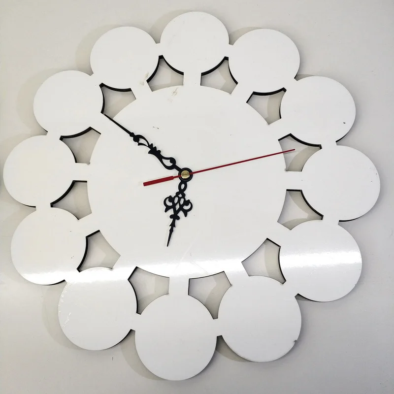 RubySub 12 Inch Round Number Custom MDF Wooden Wall Clock Sublimation Clock Blanks