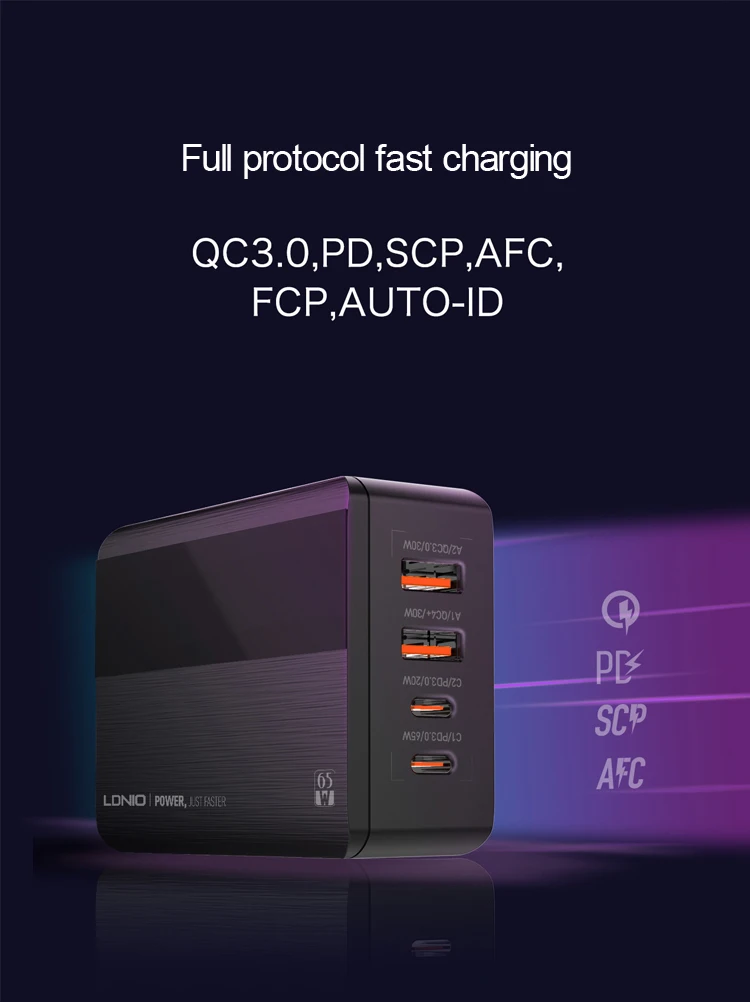 Mobile Phone Tablet Laptop Pd Fast Charge 65w 100w Gallium Nitride