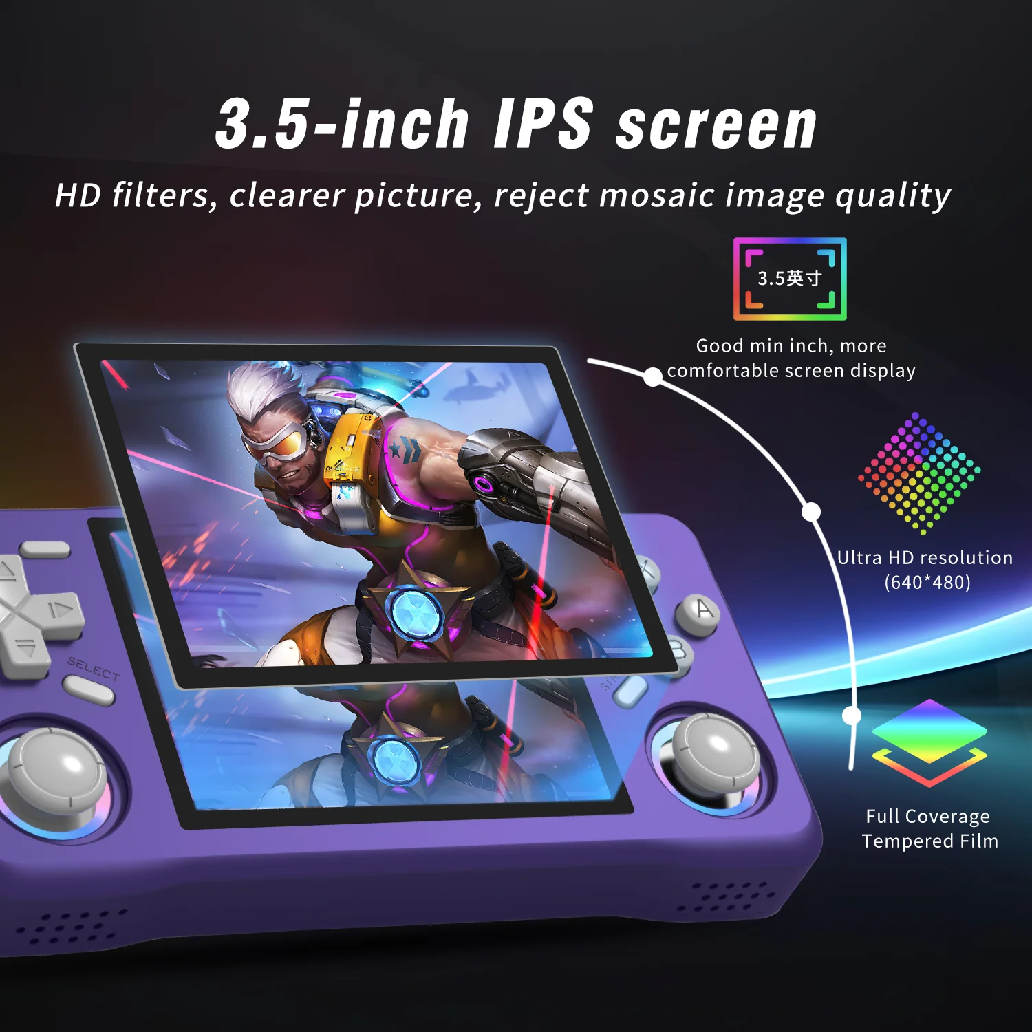XF35h ポータブルゲーム機 3.5インチ 64GB レトロゲームコンソール