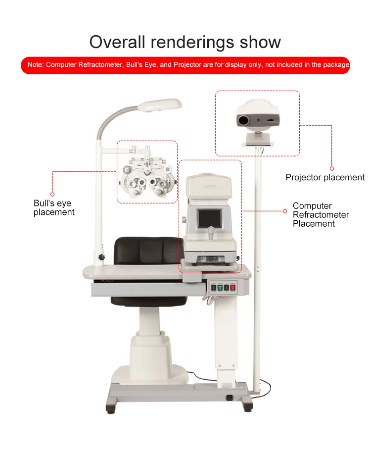 2 YEARS WARRANTY QUALITY CP-180AT Optometry Combination Table Optical Manufacturer Testing Instrument