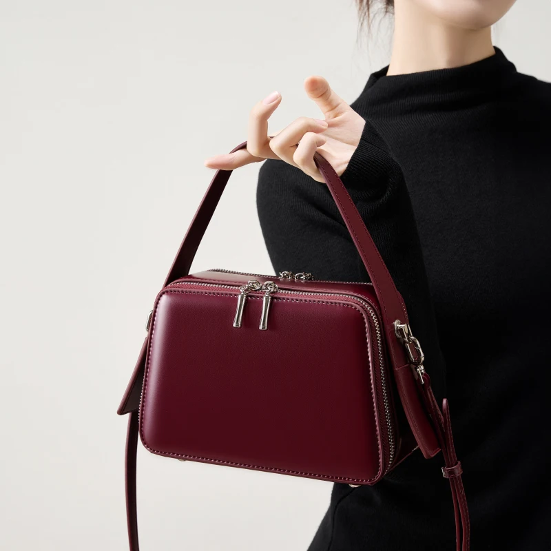 New Arrival Cow Skin Handbags Ladies Women Soft Hand Bags for Lady Cow Leather Cross Body Shoulder Messenger Bags Saddle Bag