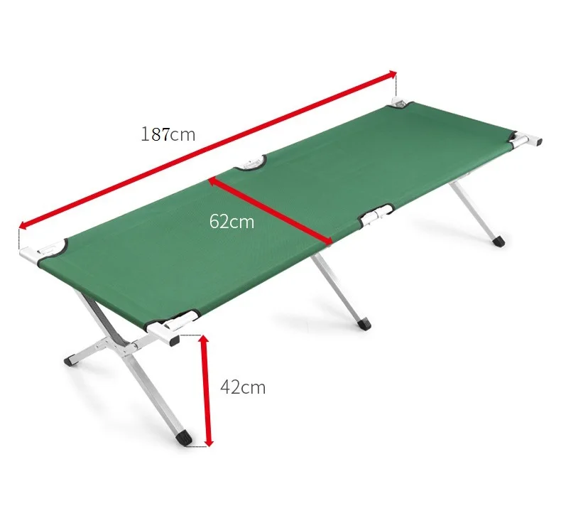 Folding Camping Bed Cot With Carry Bag 120 Kg Load Lightweight Single