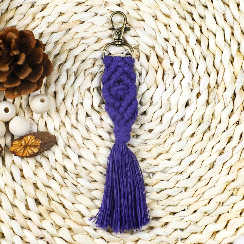 HXSYKJDM Lot De 3 Porte-clés Tressés Bohème, En Macramé, Tour De