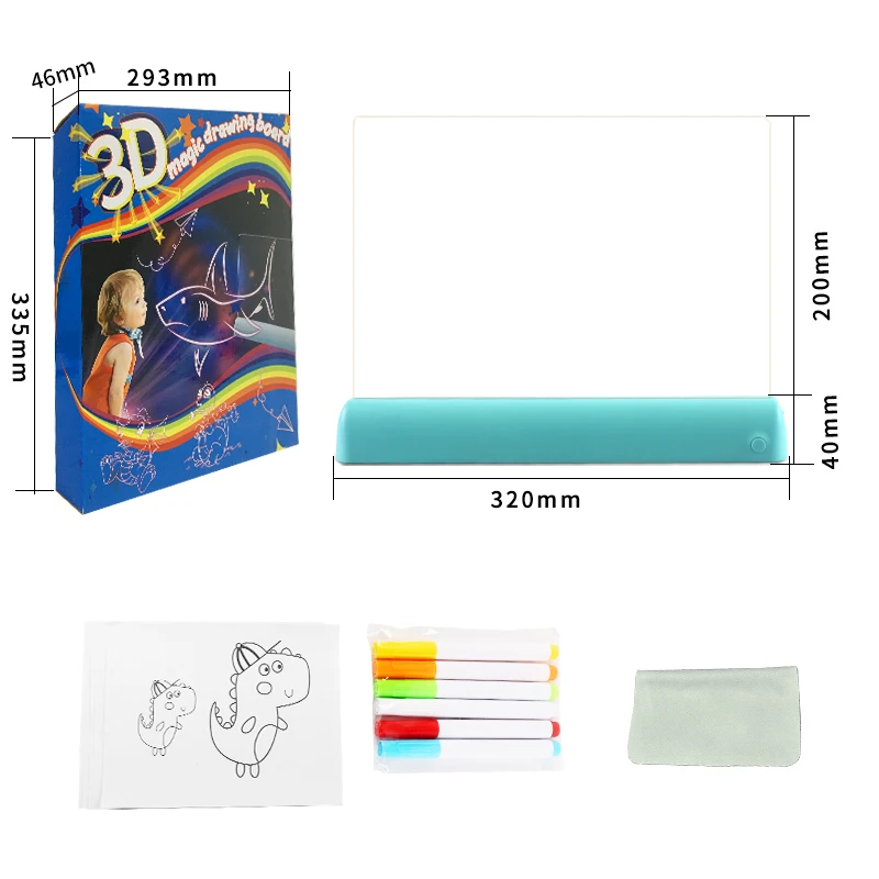 magic 3d drawing board led light