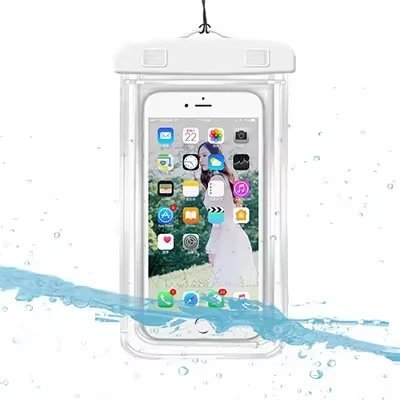 Lechin 2 Pièces Sac Étui Téléphone Étanche IP68 - Sports Nautiques Plage Bateau (Bleu + Blanc)