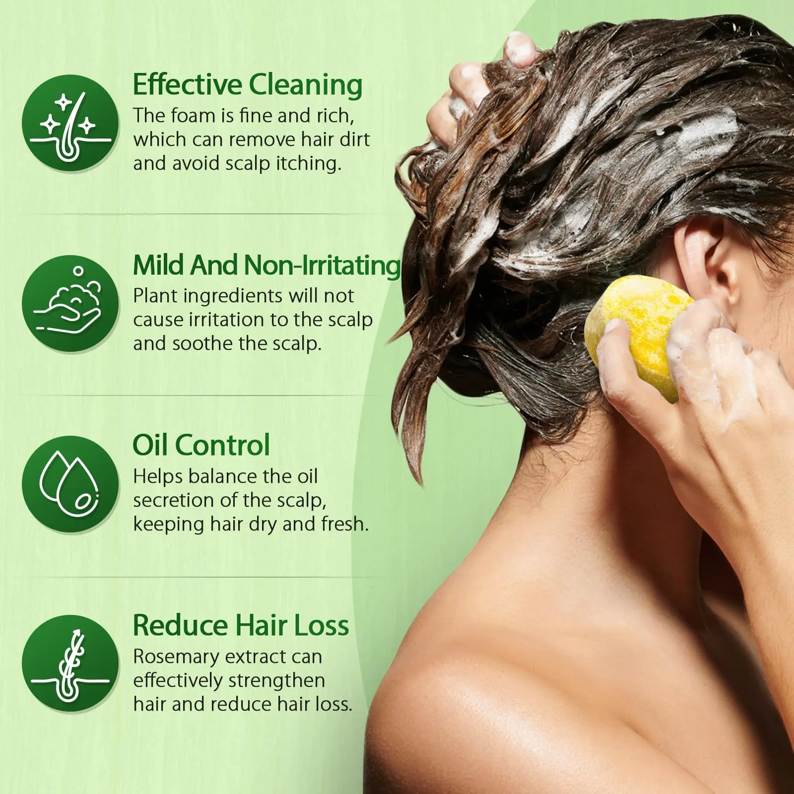 Custom Private Label No SLS Sulfur Freer Rosemary Biotin Deeply Moisturizes Hair Shampoo and Conditioner Bar Soap Solid Handmade