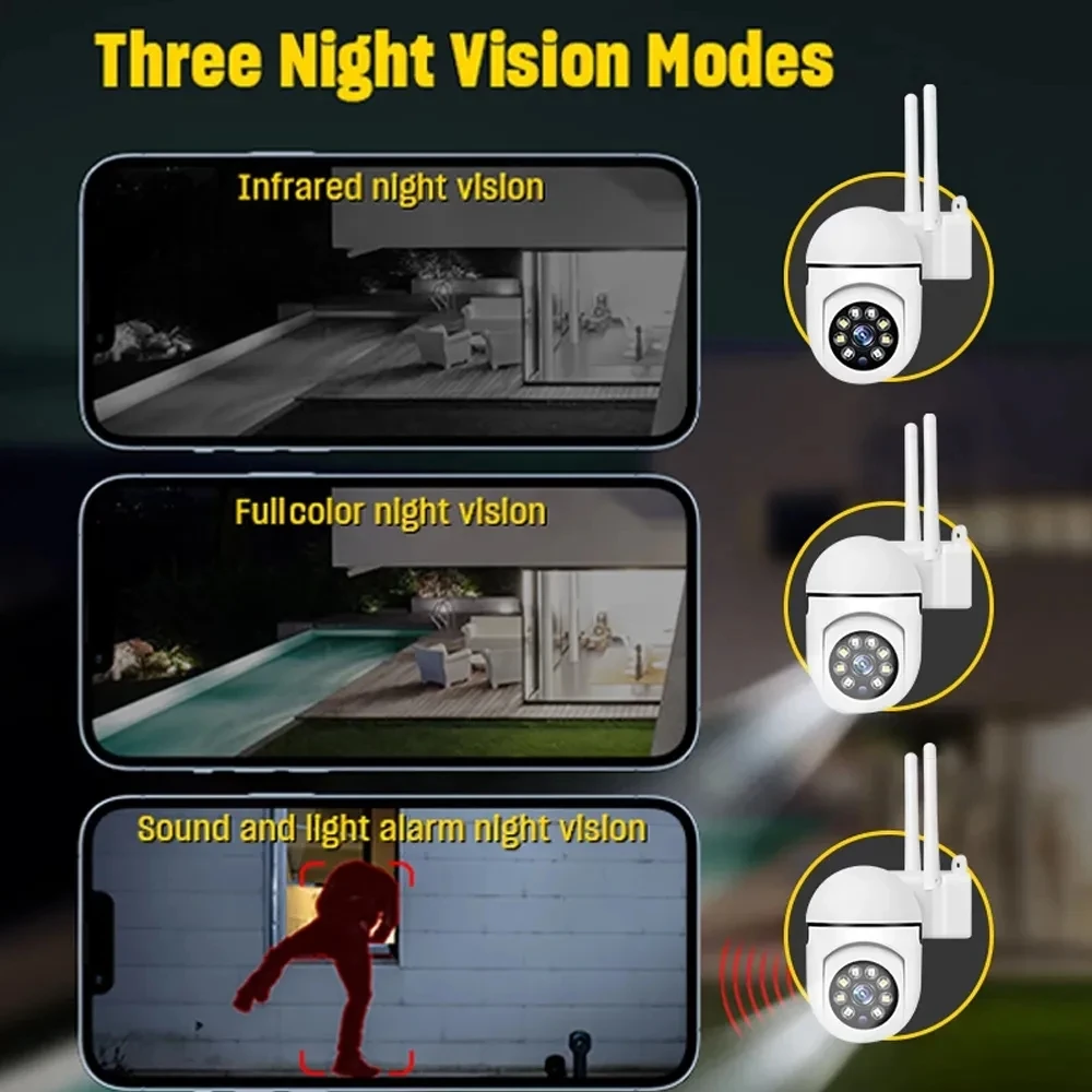 2Mp 1080P Wifi Outdoor IP Camera with 360 Degree Rotation Home Security CCTV Network A7 Memory Card Data Storage Options