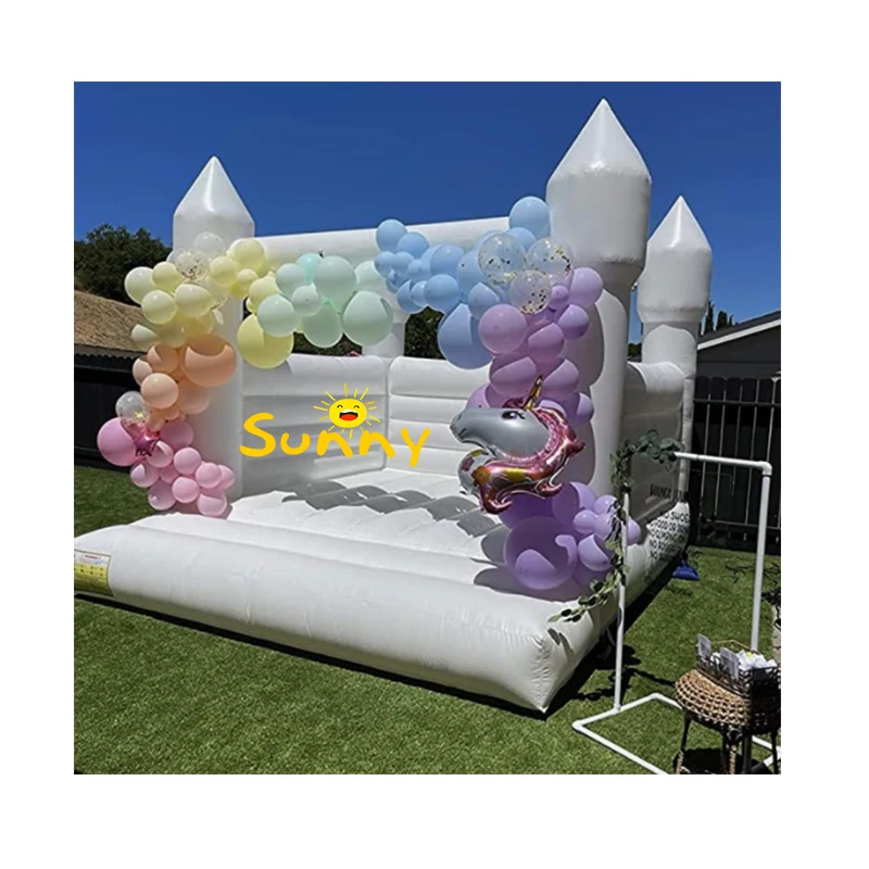 Коммерческий надувной белый домик для прыжков джампер замок с шариковой ямой