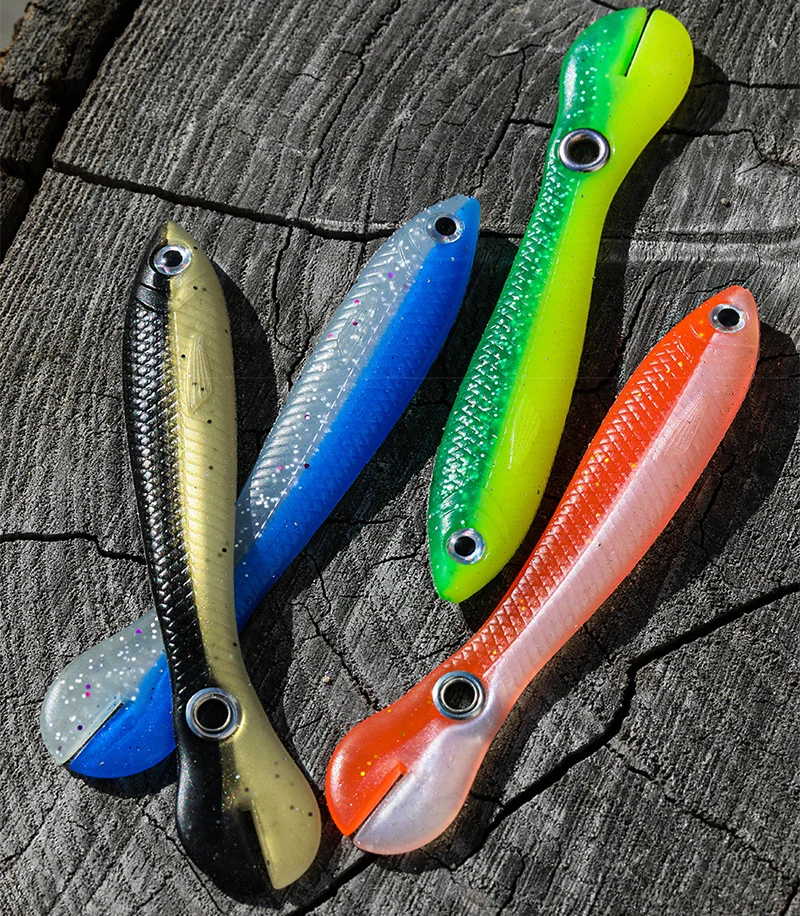 5PCS Multicolor Soft Fishing Bait Wobble Tail Lure Silicone Small Loach  Bait Artificial Baits For Bass