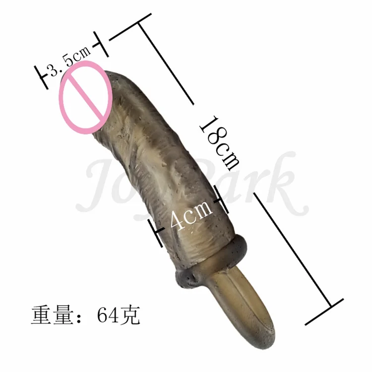 JoyPark Factory Price Delay Penis Extension Sleeve Reusable Soft Silicone Dildo Sleeves Sexy Condoms for Man