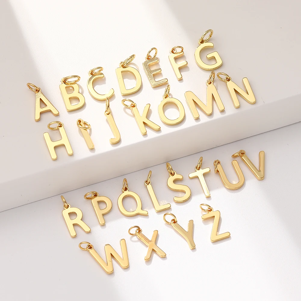 gold plated letter charms