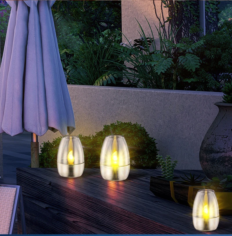Candele Solari LED Per Esterno - 6 Luci Tremolanti Impermeabili, Senza Fiamma, Ricaricabili Al Sole, Per Giardino E Terrazzo