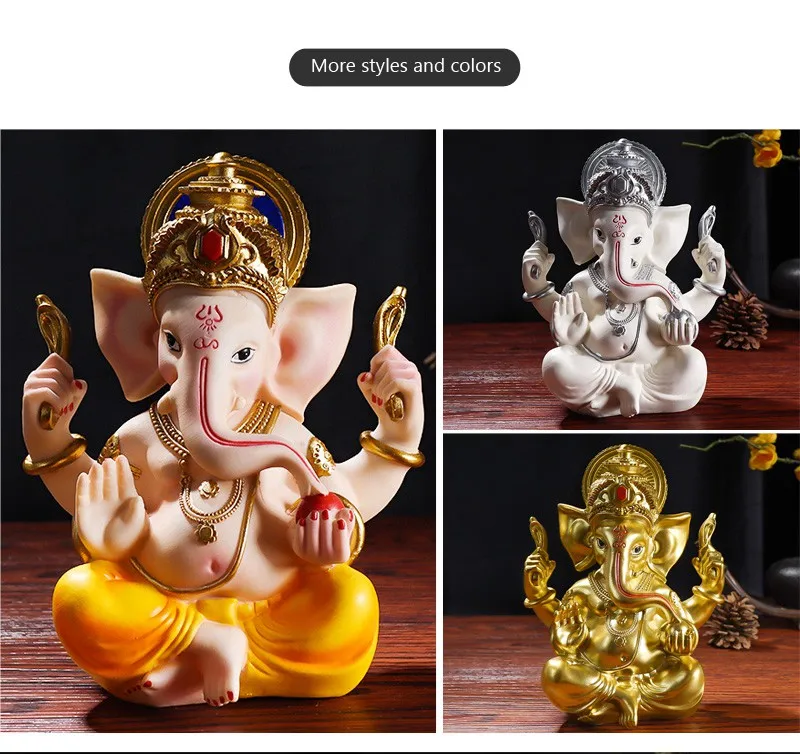 Elephant Statue Sculpture Sandstone Ganesha Buddha Handmade Figurine