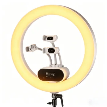 For 19" 100W LED Ring Light Tripod 3 Phone Holders Compatible iPhone Adjustable Color Temp 2900-7000K CRI97+ App 2.4G Control detail image