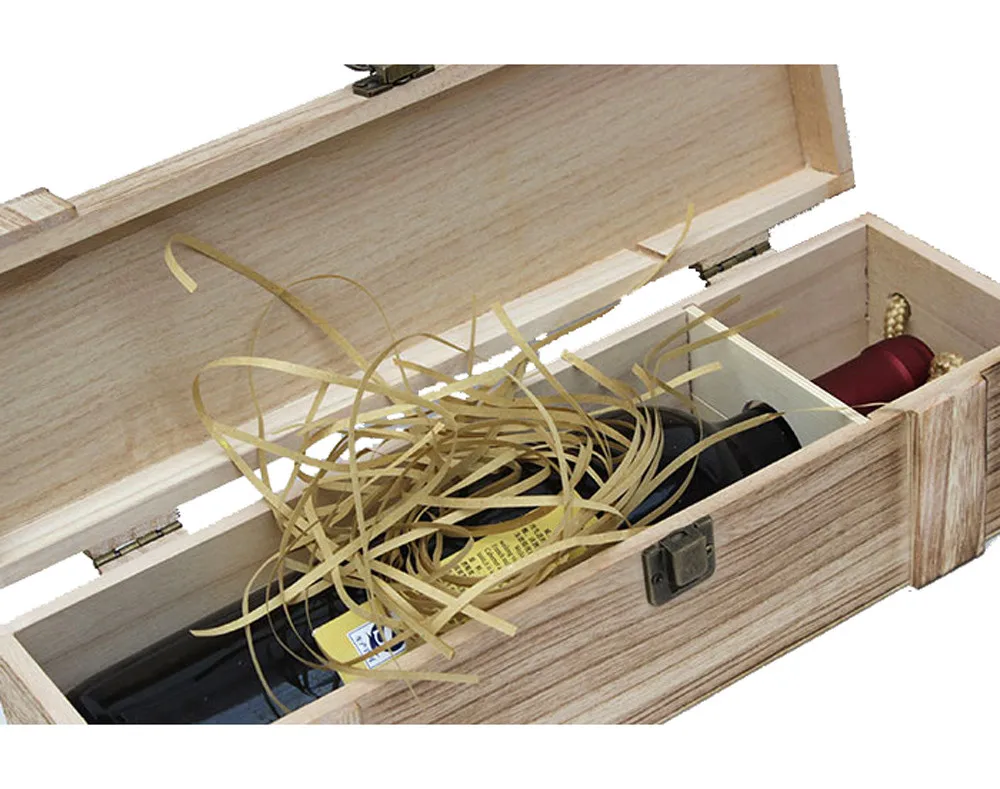 Винтажная Подарочная винтажная коробка из натурального дерева с горелкой для упаковки вина в одну бутылку