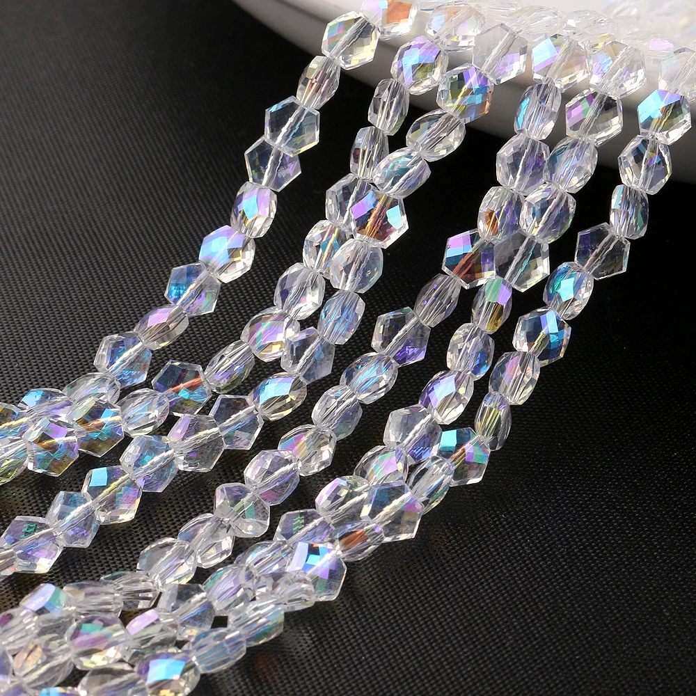 5Strands Natural Stone Bead Crystal Plated Color Faceted Small Beads For  Jewelry Making DIY Necklace Bracelet Earrings Accessory
