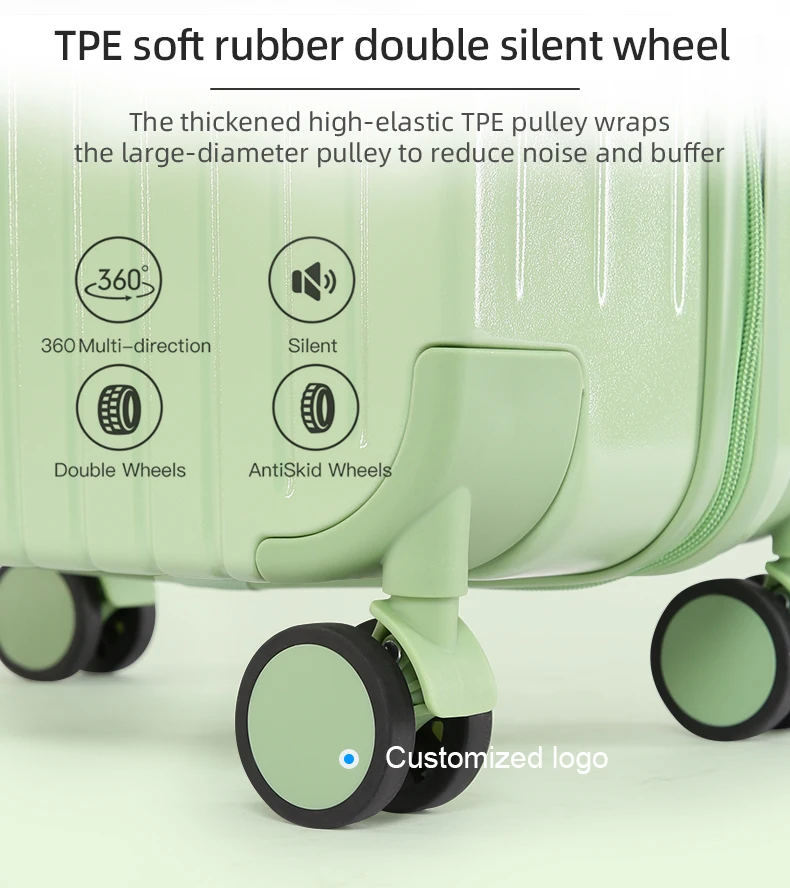 High Quality Girl Wide Trolley Handle Spinner Luggage Tsa Lock