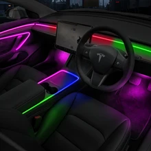 Car Accessories Interior Ambient Car Lights Acrylic Chasing Lights Dreamcolor APP Control Hidde LED Strip Lights for Car