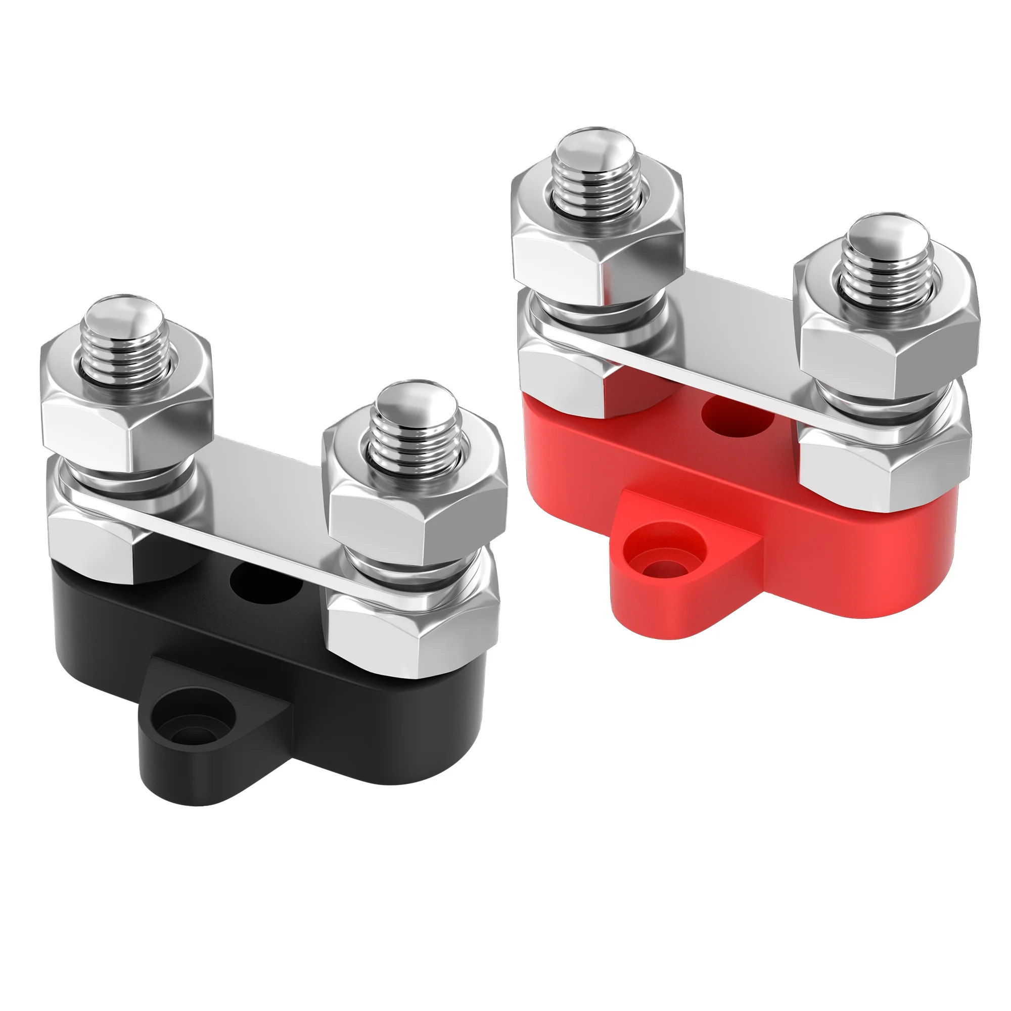 Orifort Single Stud Battery Junction Posts - 3/8" Power & Ground Distribution Block (1 Pair)