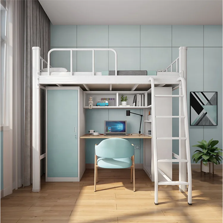 Japan Save Space Modern Simple Iron Art Single Apartment Bed Single Bunk Bed