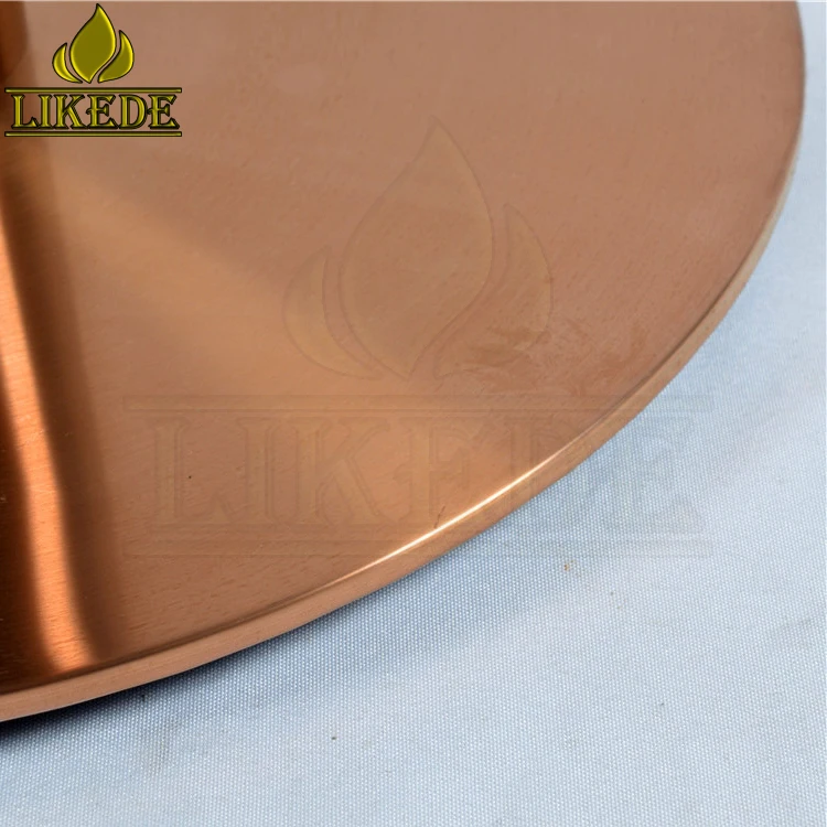 Hot Sale Luxury Round Plate Brushed Rose Gold Stainless Steel Table Base Premium Furniture Legs