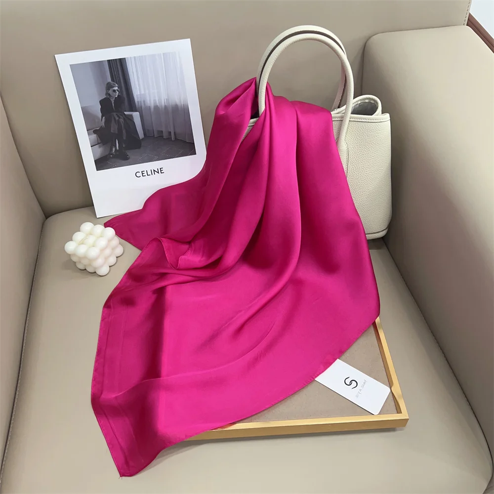 女性用卸売スクエアシルクスカーフ70x70女性50Dサテンスカーフ