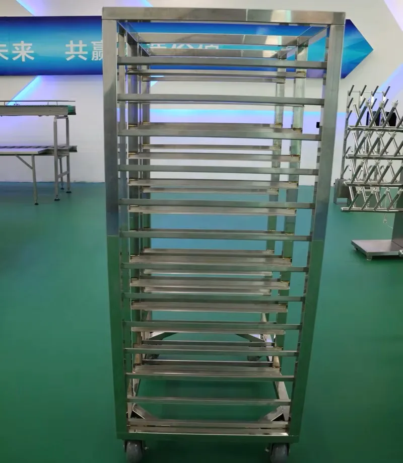Stainless steel frame quick freezing truck and nylon wheels for cold storage