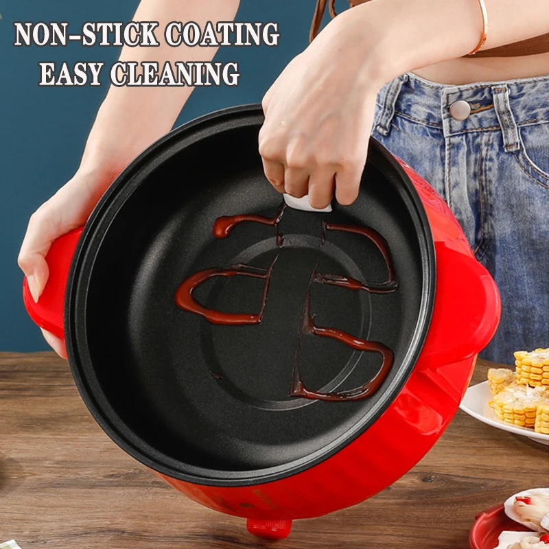 New Electric Cooking Pots Electric Multi Cooker Non Stick Fry Pan Stainless Steel Mini Electric
