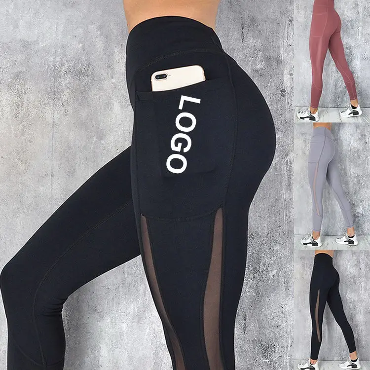 Wholesale Good Price High Waist Women Gym Pants With Pockets Tummy