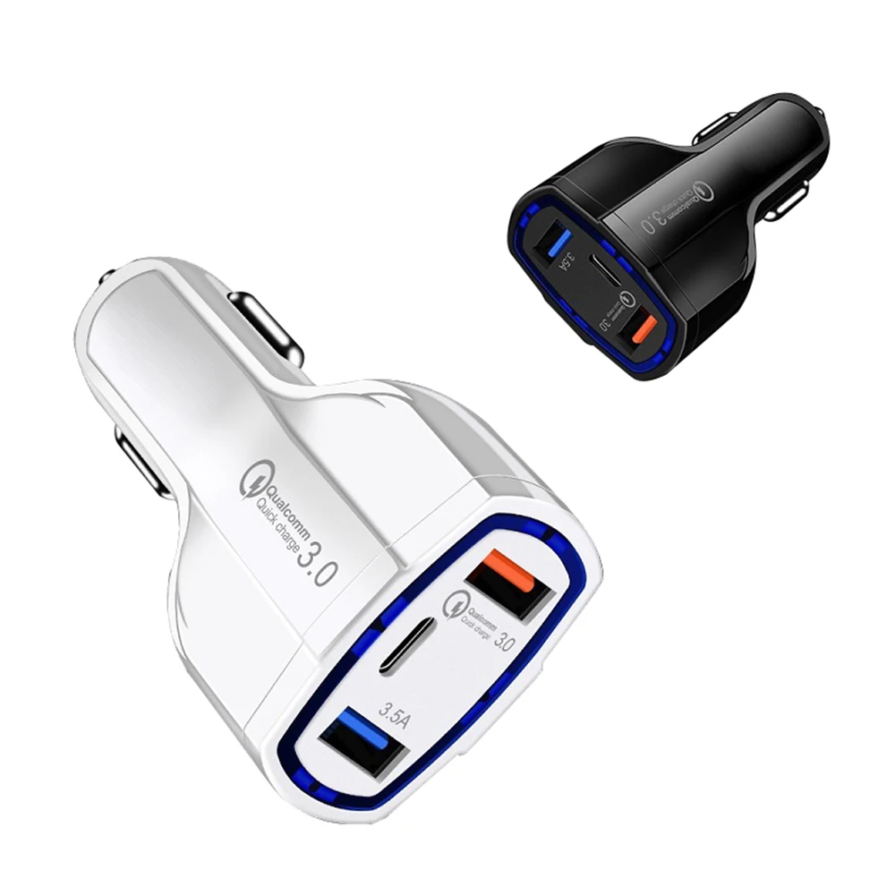Archos KFZ Auto Schnell Ladegerät mit USB-C Anschluss Fast Charge QC 3.0 7A 35W 3 Port 