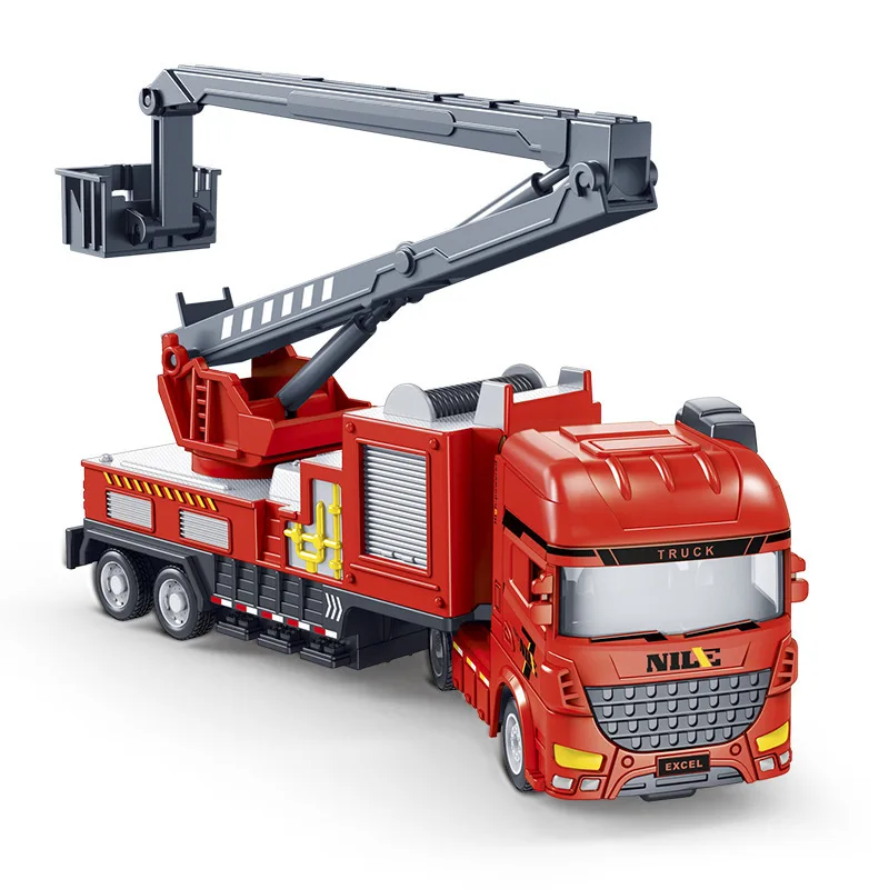 2024 High Quality Inertial Model Rescue Car Toy Fire Truck Simulation 360 Degree Chassis Rotate Friction Fire Engine Toys