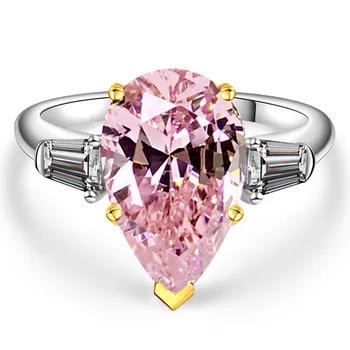 SGARIT 14k carat gold GRA certificate pink moissanite jewellery diamond ring classic design engagement wedding ring for women