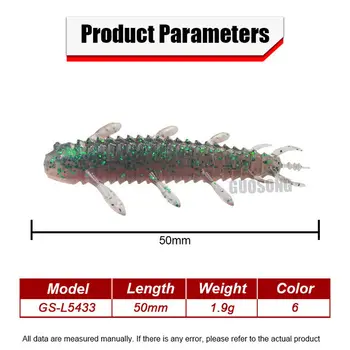 CHEERY New Style 5cm 1.9g Green Pumpkin Saltwater Fishing Bottom Fishing Soft Bait Printed – Soft Lure – view 3