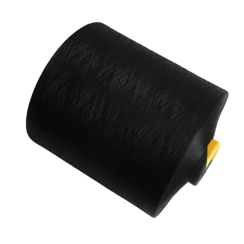 
Black Dope Dyed Acy Air Covered Yarn Spandex Covered DTY 75d/36f with 20D Spandex Dty Yarn 