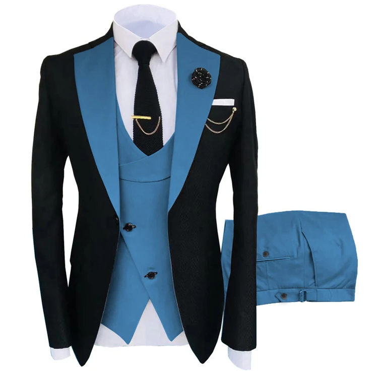 New Grooming Tuxedo Male Suit Boutique Elegant Gentleman Men Clothing 3 Piece Set Luxury aperçu 15