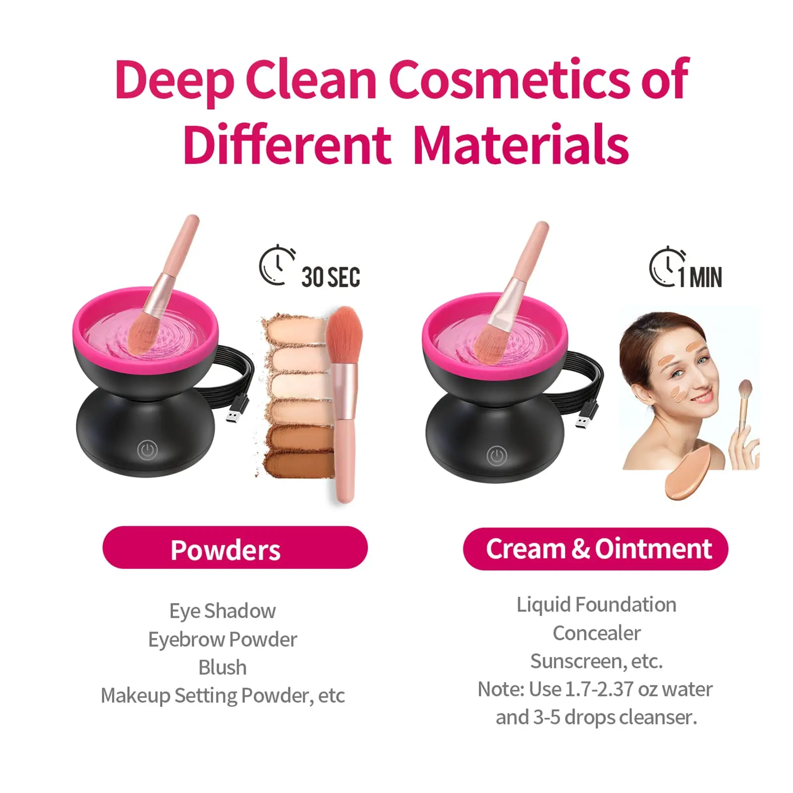 New Arrivals Hot Selling Electric Makeup Brush Cleaner Machine Auto Usb