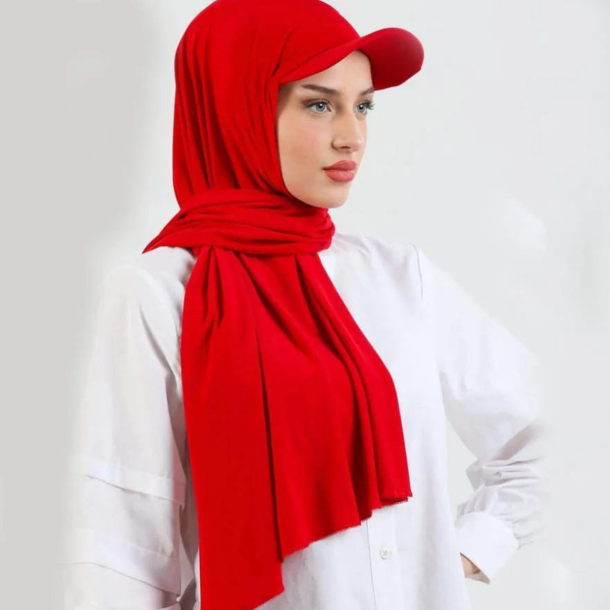 2022 New Muslim Fashion Baseball Caps With Jersey Scarf Hijab Shawl Hat  Scarf Set Turban Bonnet Women Clothing Accessories - AliExpress