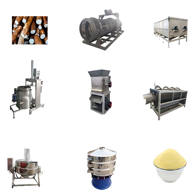 DZJX Cassava Gari Making Machine Garri Processing Production Line Garry Tapioca Garium Sulphate Farofa Poi Making Equipment
