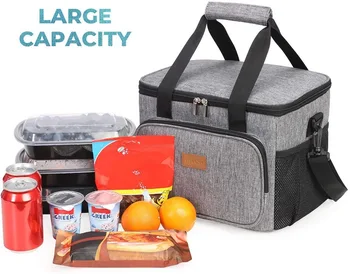 Large capacity picnic Lunch Bag Insulated Lunch Box Soft Cooler Tote bag for Adult Men Women