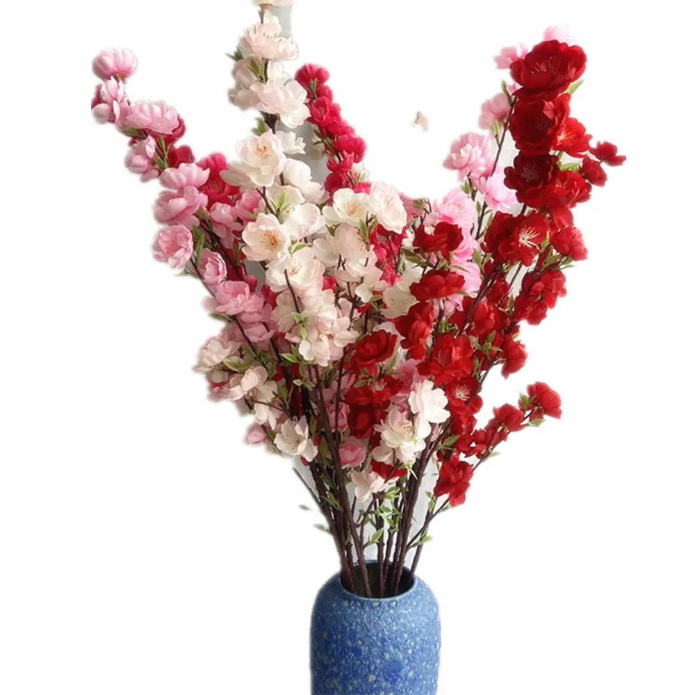 Artificial Plum Tree Branch 26 Heads Faux Silk Wintersweet Flower Stems ...