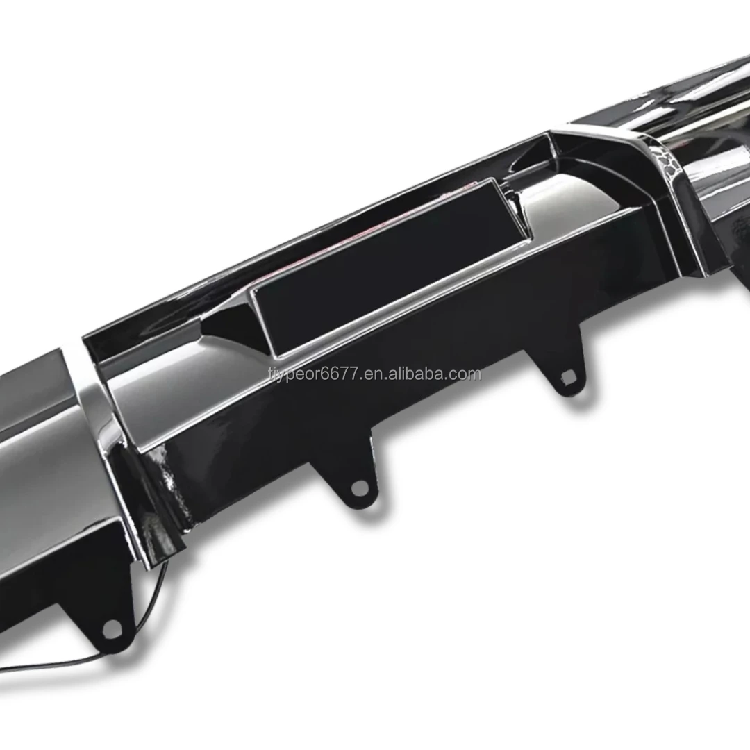 product tiypeor rear bumper diffuser spoiler bodykit for 2018 2023 toyota camry se xse rear diffuser lip led light glossy black 1pc-7