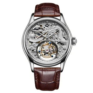 High Quality Tourbillon Movement Watches Fashion Dragon Mechanical Custom LOGO Watch Dragon Tourbillon Mechanical Watch