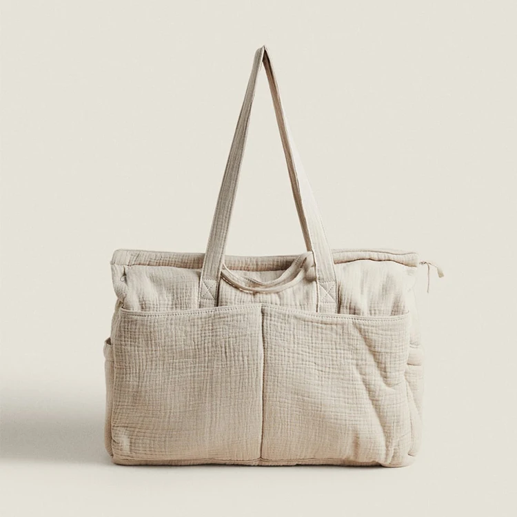Organic Cotton Muslin Fabric Diaper Maternity Storage Bag